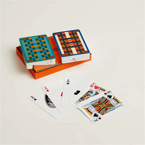 Set of 2 H Tissage poker playing cards 